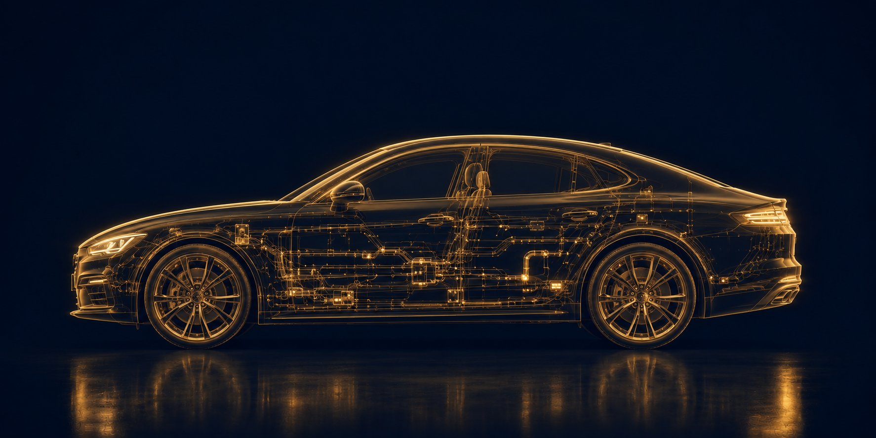 Automobil — Wireframe-Illustration